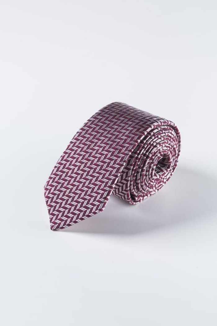 Bordo svilena kravata s uzorkom