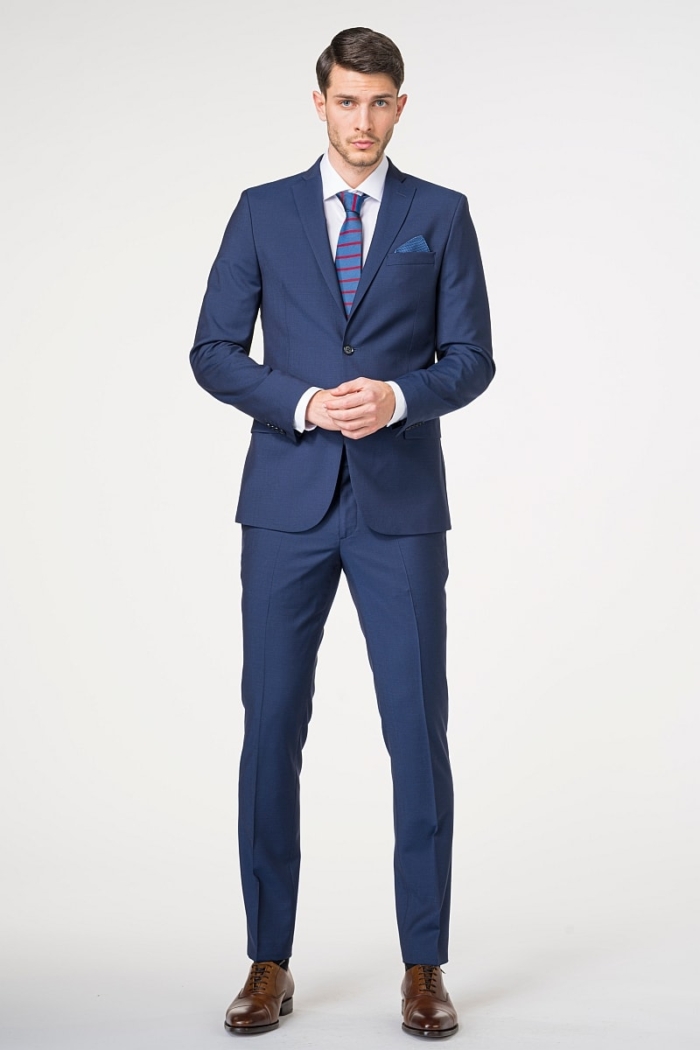 Muško odijelo otvoreno plave boje 100's - Slim fit