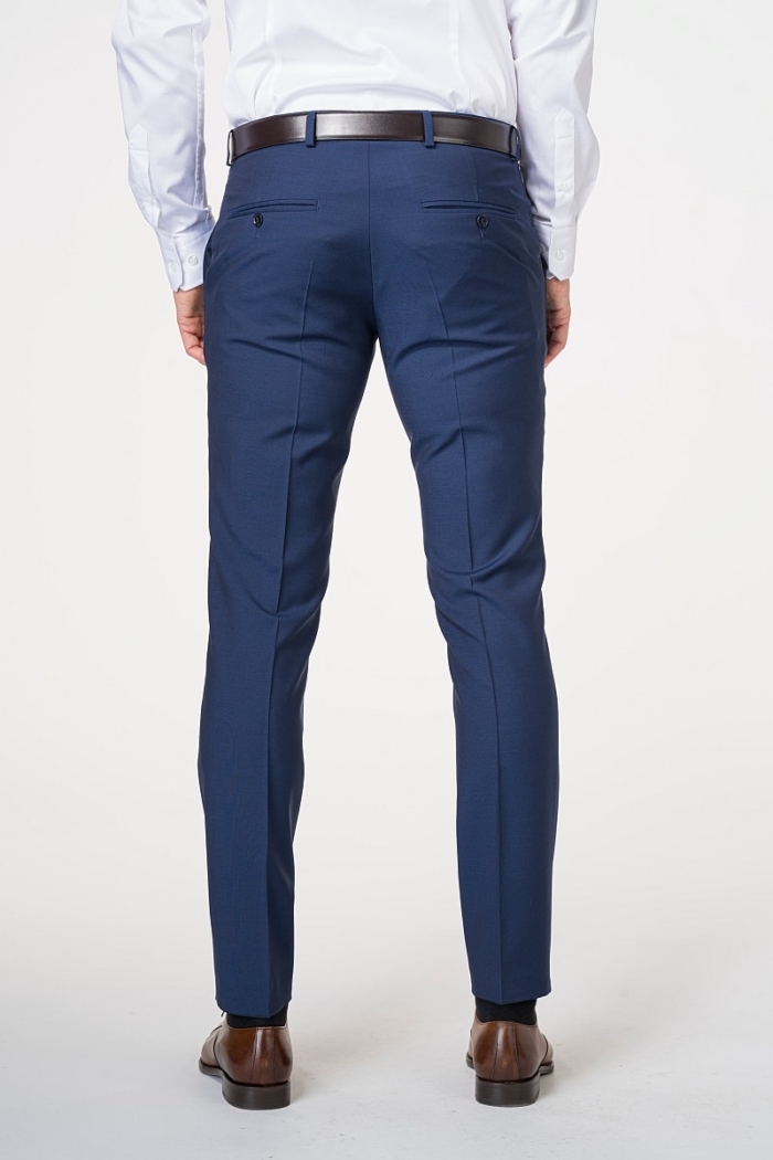 Muške hlače od odijela plave boje 100's - Slim fit