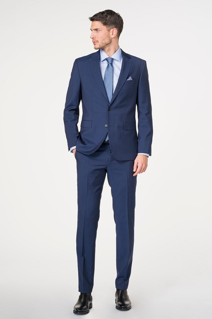 Moderno muško odijelo otvoreno plave boje 100's - Regular fit