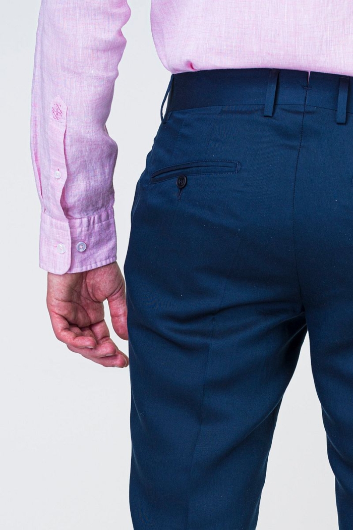 Tamno plave smart casual hlače sa svilom - Slim fit
