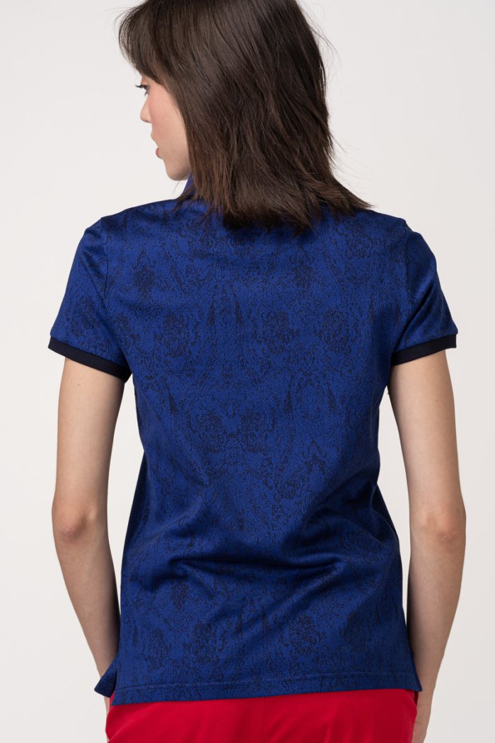 VARTEKS Ženska polo majica kraljevsko plave boje s printom