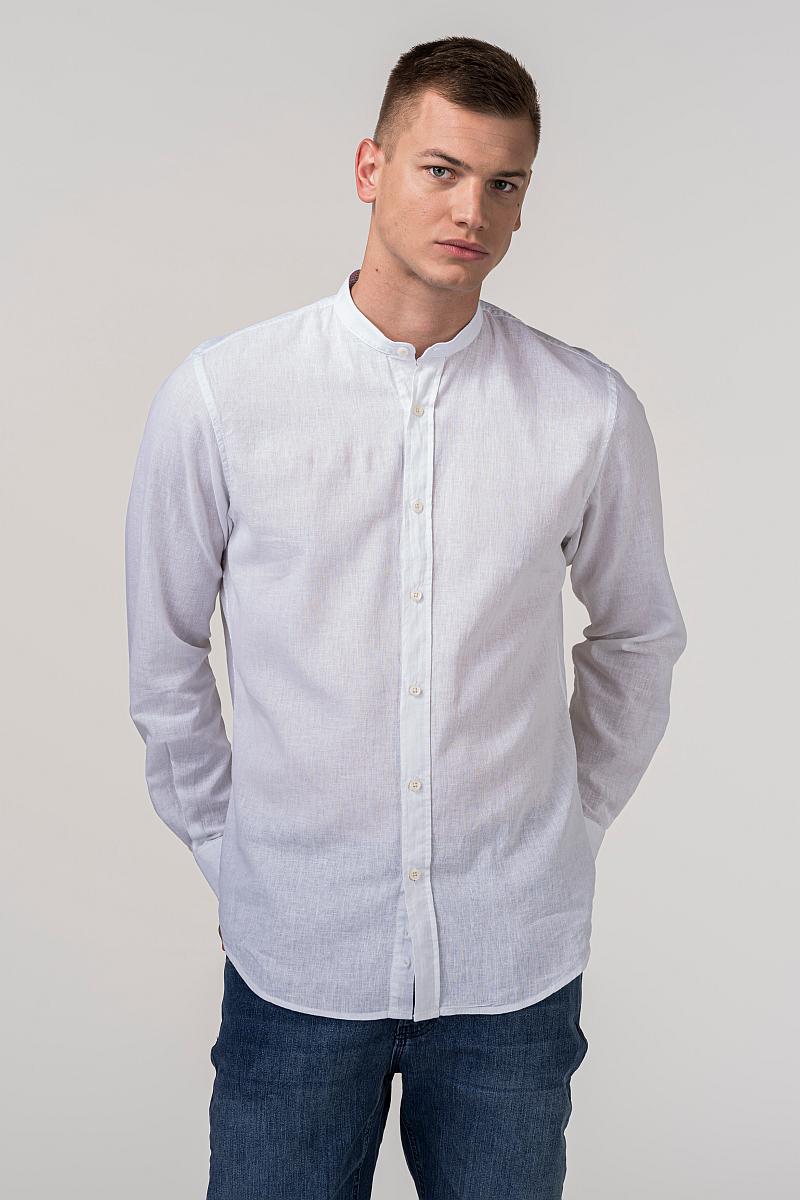 White linen shirt with Russian collar - Regular fit - Shop Varteks d.d.
