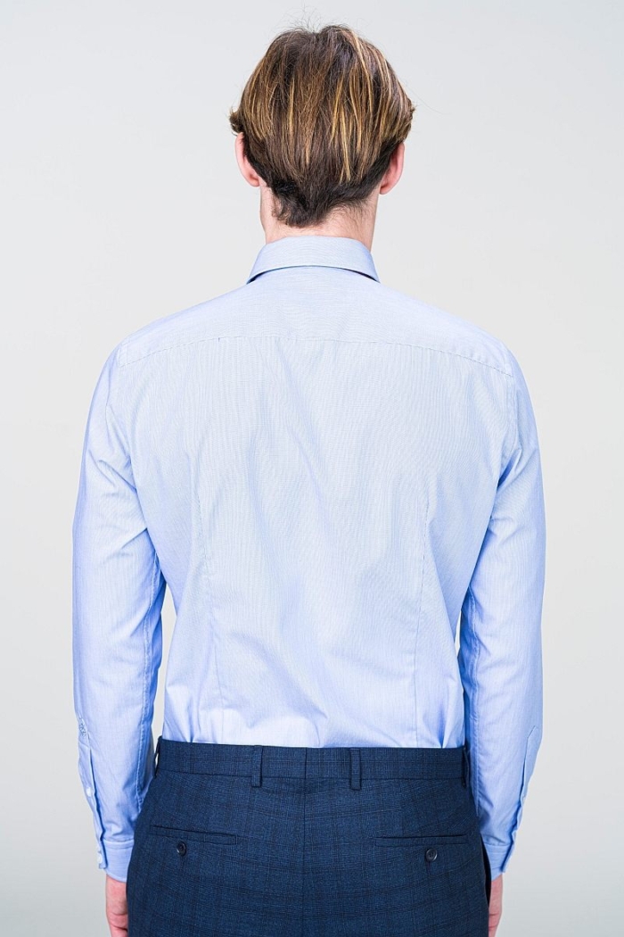VARTEKS Slim fit - Muška košulja dugih rukava srednje plave boje - EASY IRON