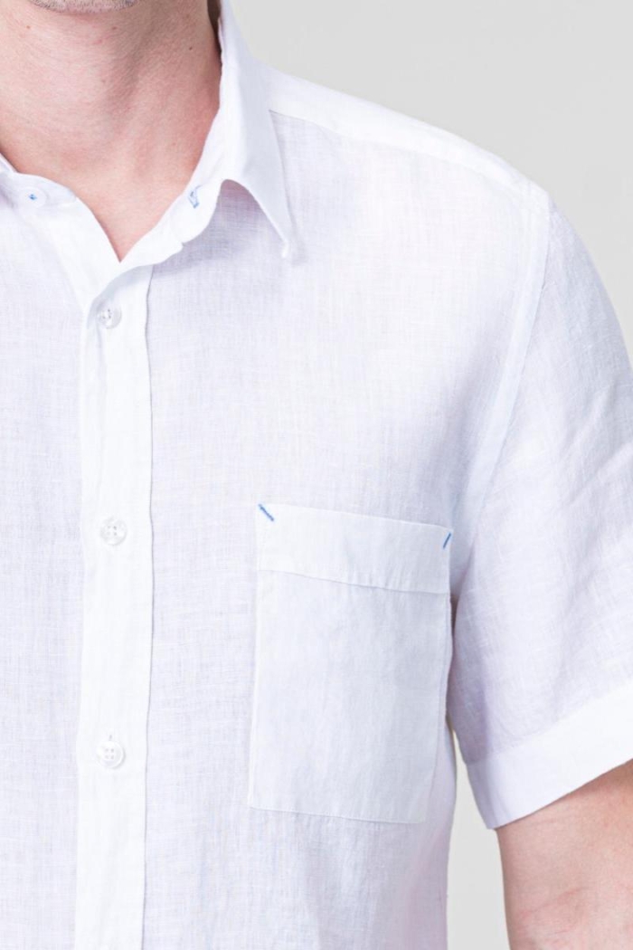 VARTEKS Lanena muška košulja kratkih rukava u dvije boje - Slim fit