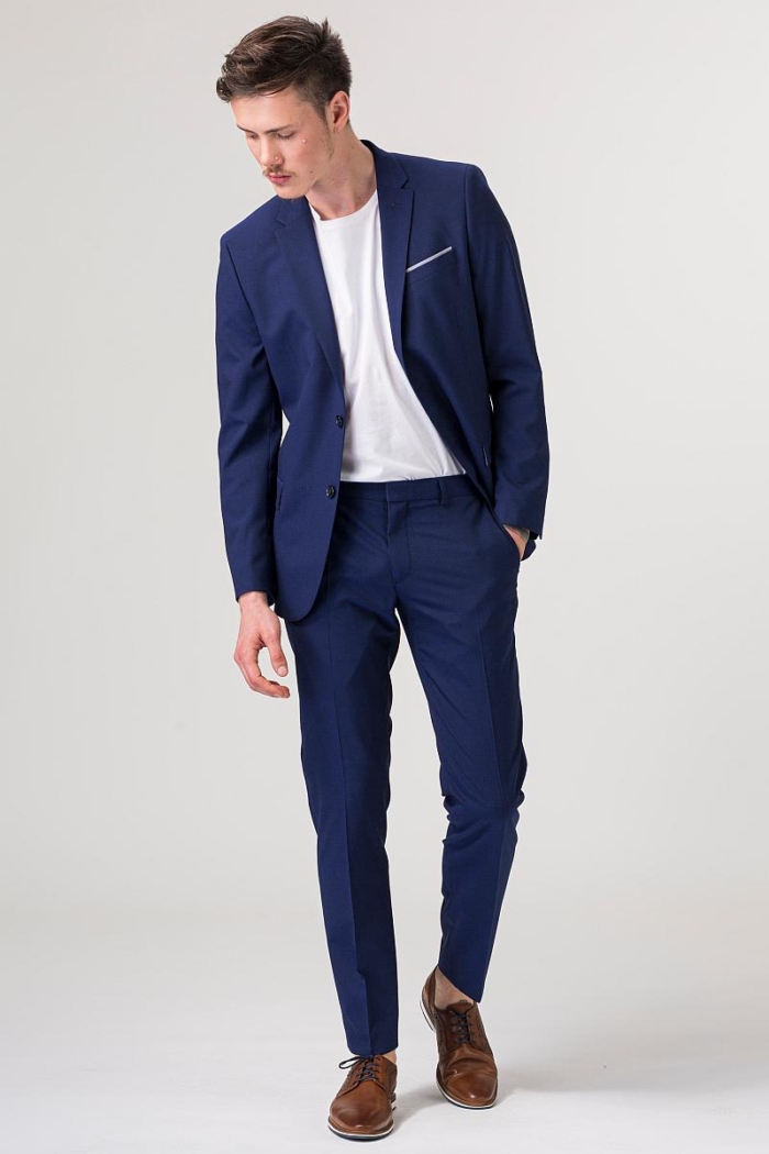 VARTEKS YOUNG - Plavi muški sako od odijela - Slim fit