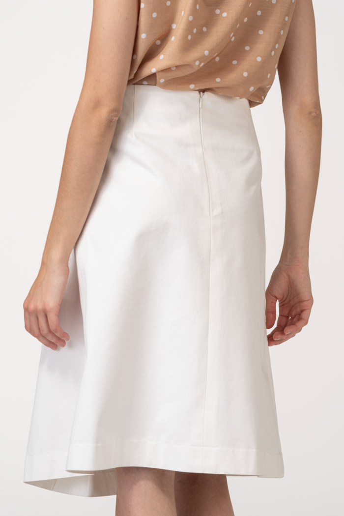 VARTEKS Pamučna suknja A kroja bijele boje