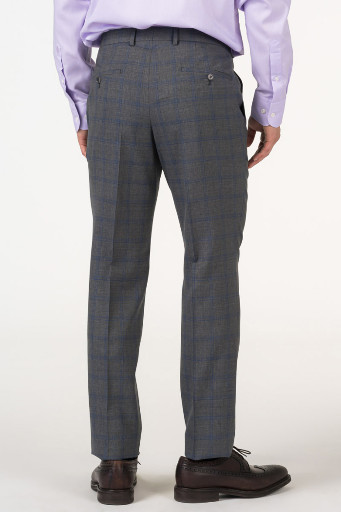 Varteks  Men's grey plaid trousers from the suit - Regular fit