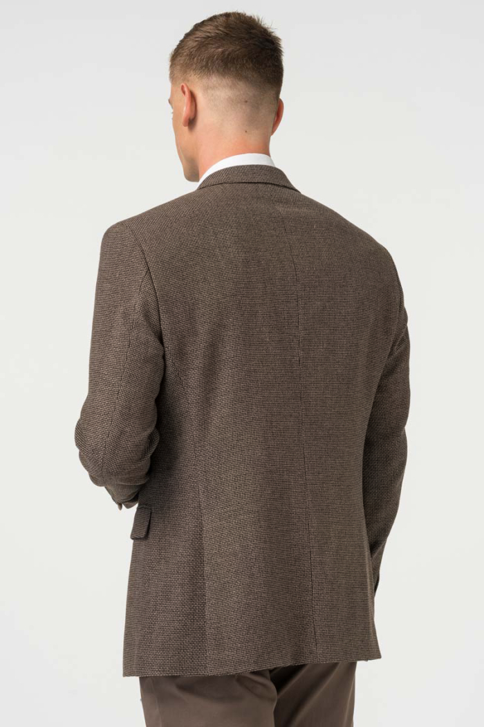 Varteks  Men's blazer with a micro pattern earth tones - Regular fit