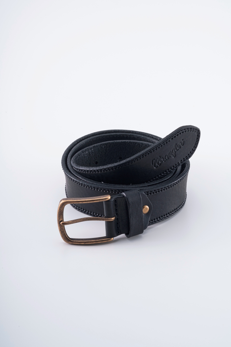 Black leather belt - Wrangler - Shop Varteks .