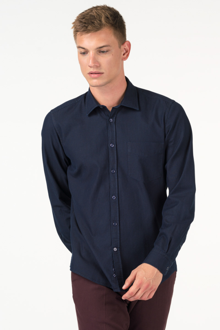 Varteks Men's cotton indigo blue shirt - casual fit