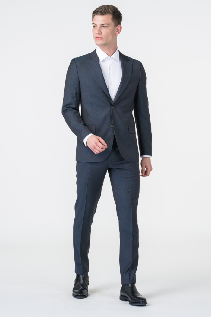 Varteks Men's grey suit pants micro pattern - Slim fit