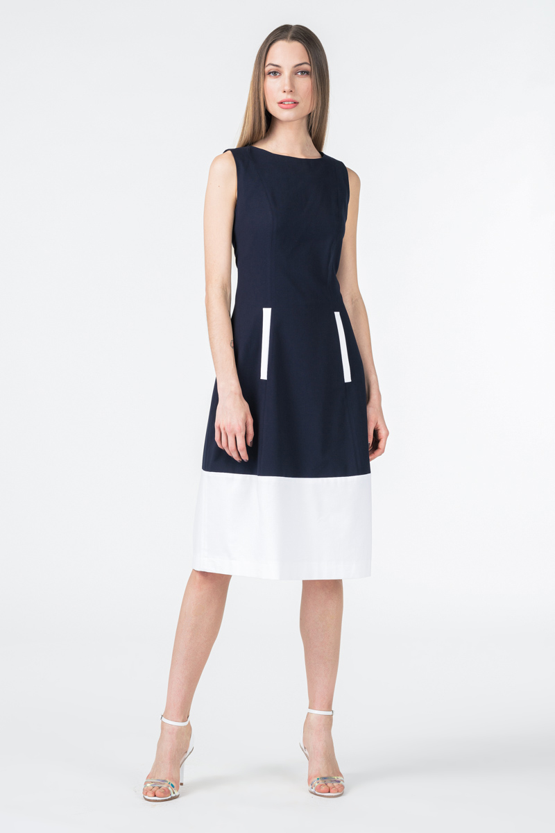 Baby blue and white dress with an inner - set of two by IDAR | The Secret  Label