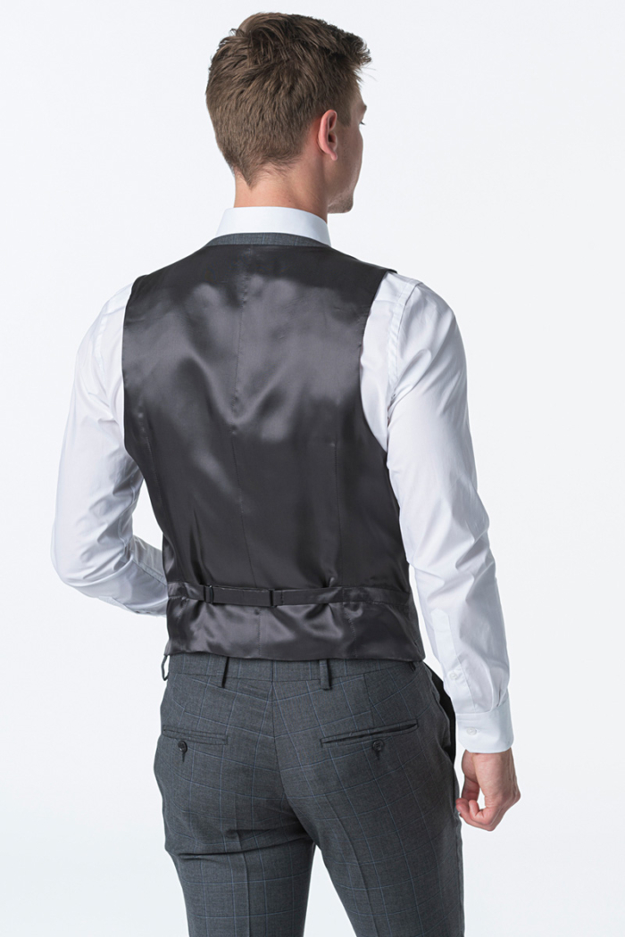 Men's plaid waistcoat Super 120's - Slim fit