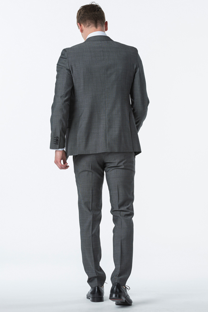 Men's grey virgin wool trousers 100's - Slim fit