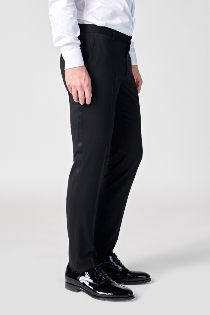 Varteks Elegantne crne smoking hlače Super 110's - Slim fit