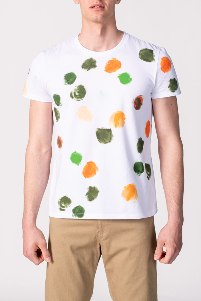 Varteks Bijela muška majica sa šarenim točkama