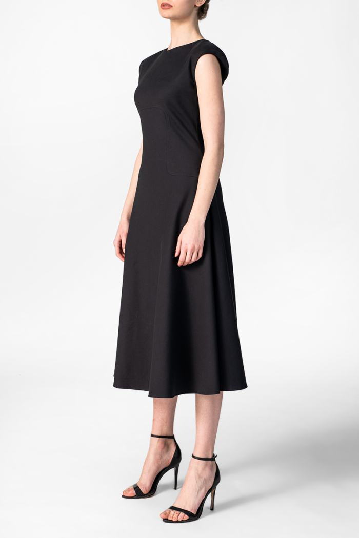 Varteks Black midi-length dress