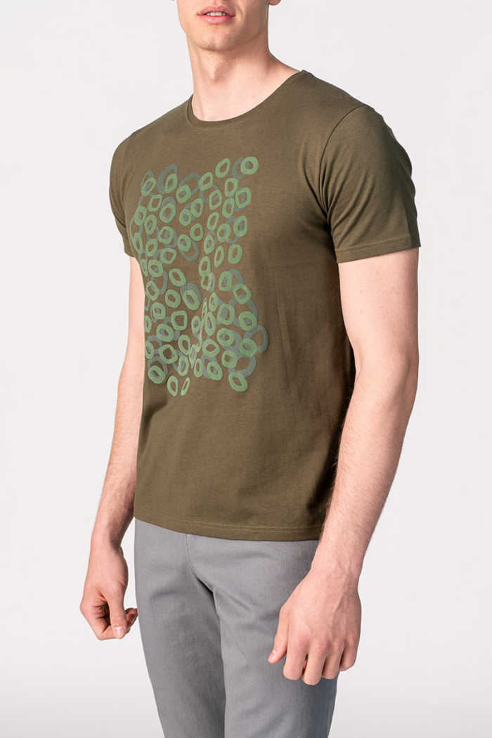 Varteks Sivo zelena muška majica s motivom