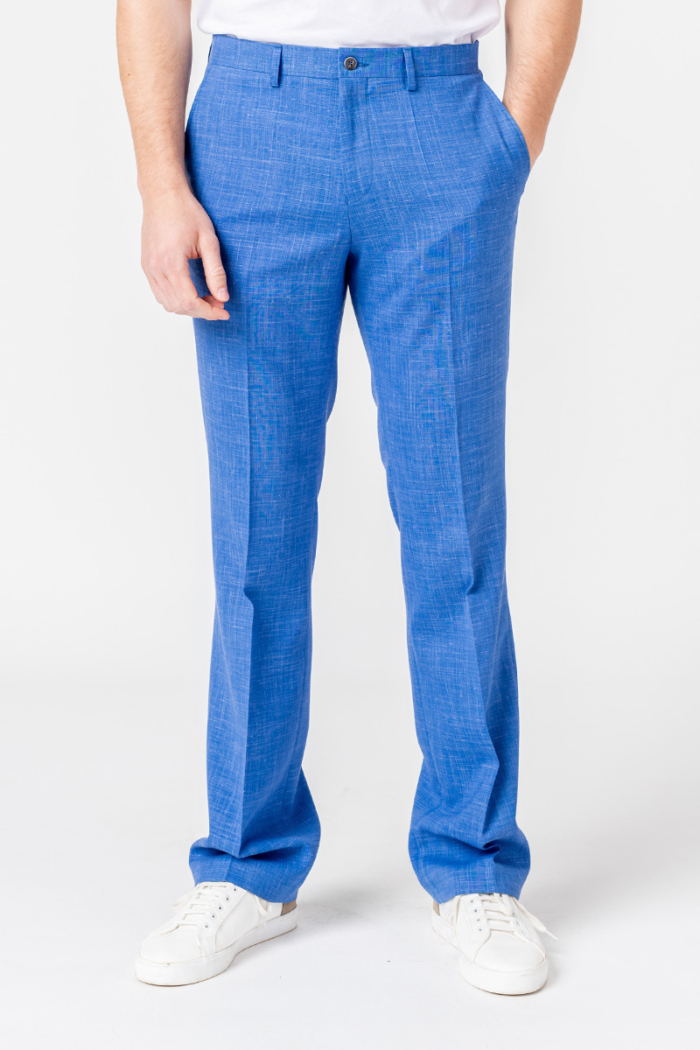 Varteks YOUNG - Nebesko plave muške hlače od odijela