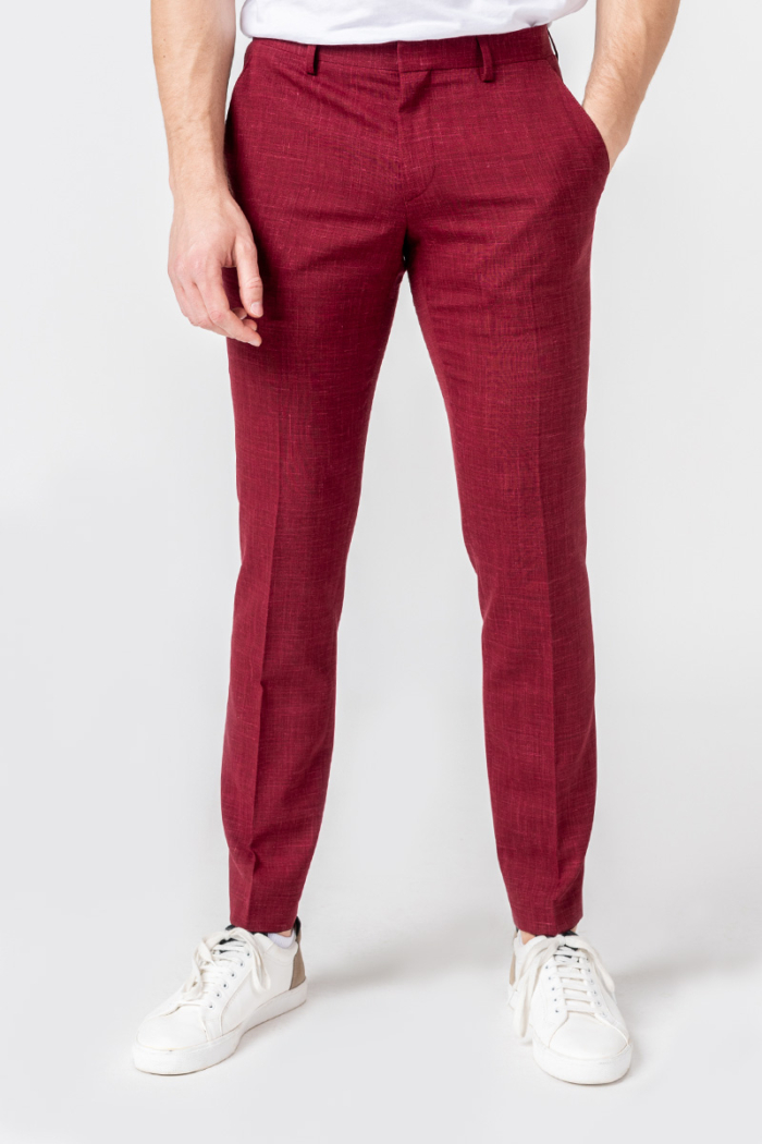 Varteks YOUNG - Bordo crvene hlače od odijela - Slim fit
