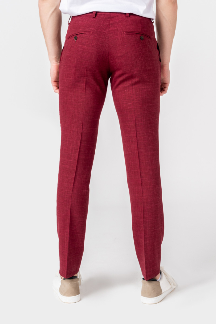 Varteks YOUNG - Bordo crvene hlače od odijela - Slim fit