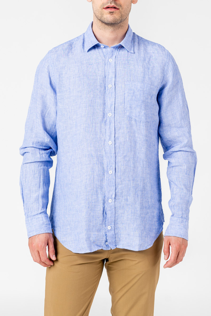 Varteks Plava košulja s bijelim prugicama - Casual fit