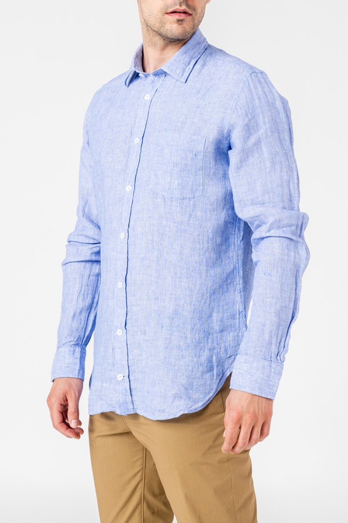 Varteks Plava košulja s bijelim prugicama - Casual fit