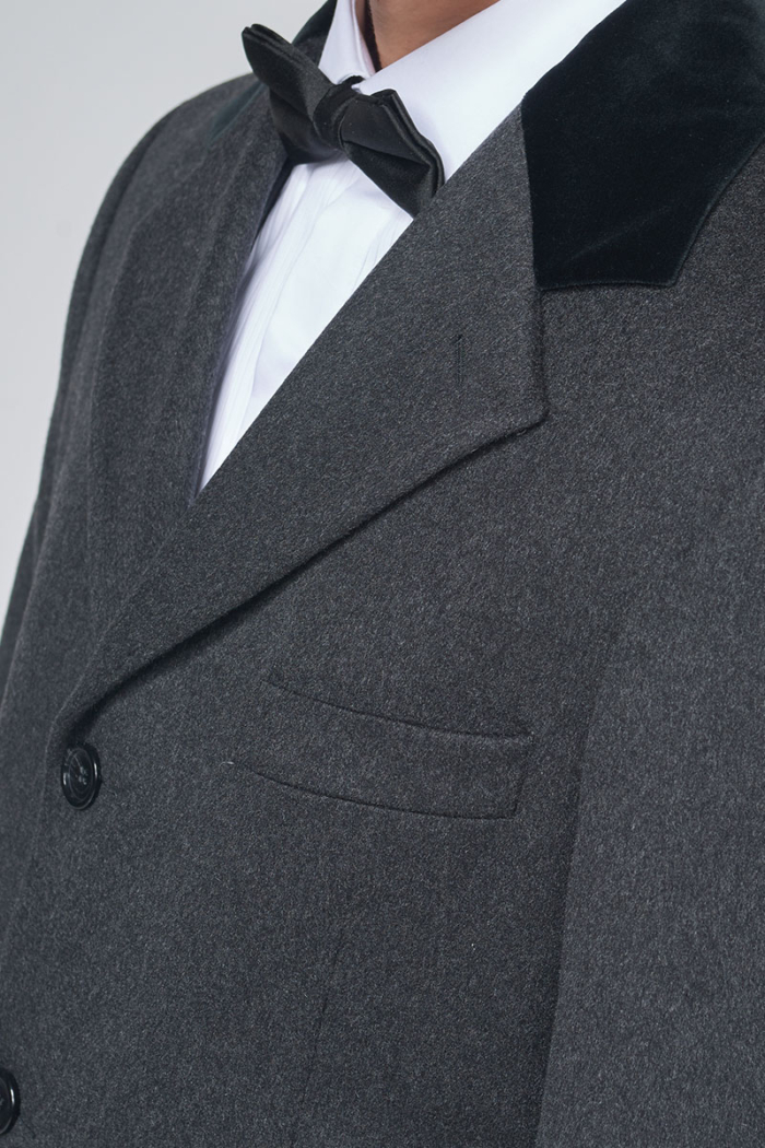 Varteks Limited Edition - Muški crni dugi kaput od kašmira