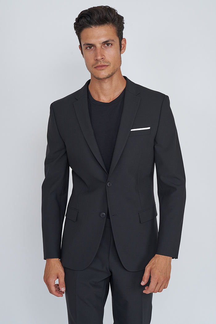 Varteks YOUNG – Crni muški sako od odijela – Slim fit