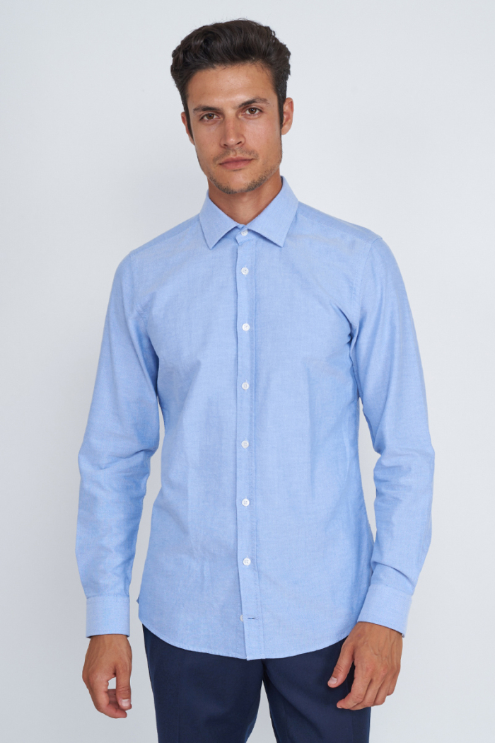 Varteks Plava muška pamučna košulja - Slim fit