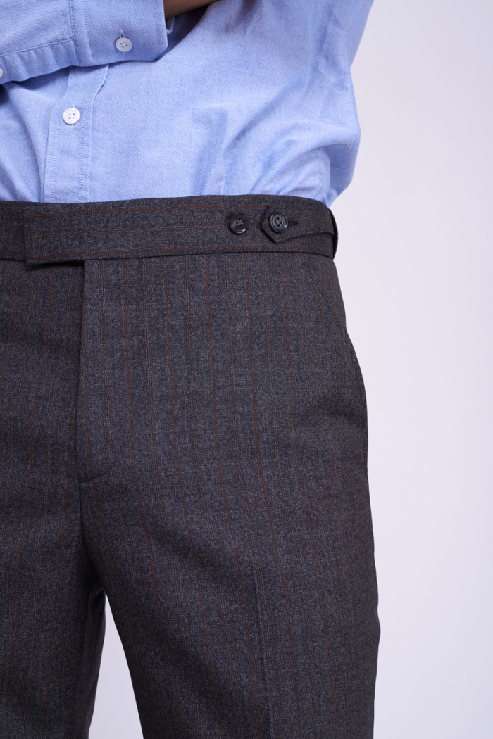 Varteks Sivo smeđe prugaste hlače - Regular fit