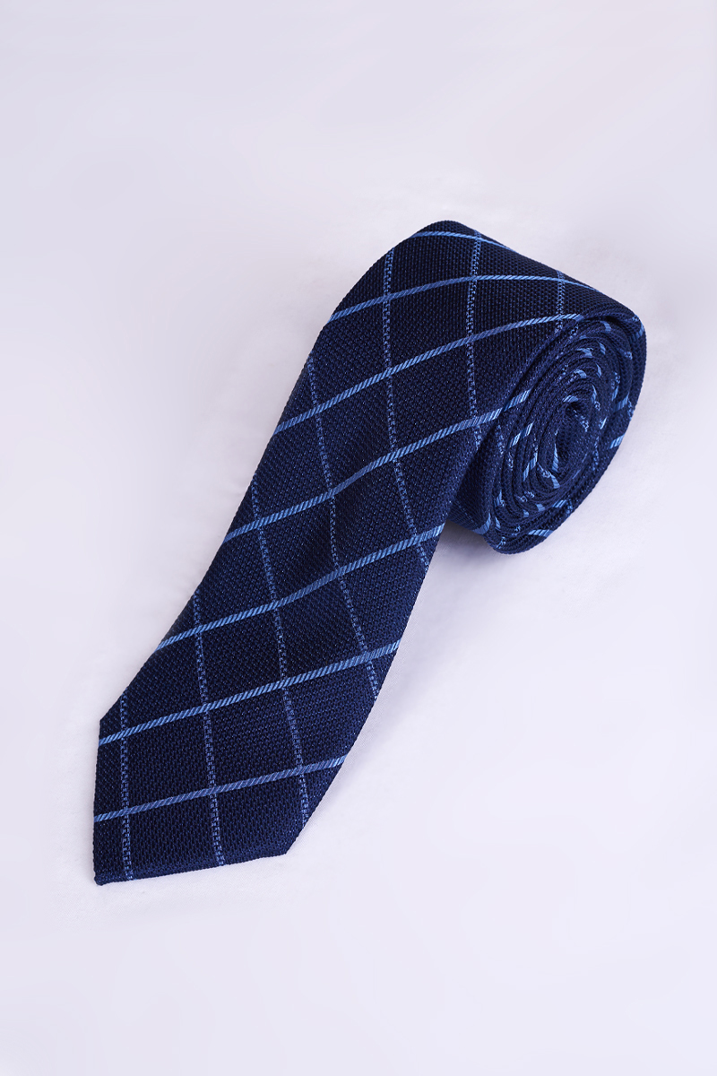 Varteks Tamno plava kravata kariranog uzorka