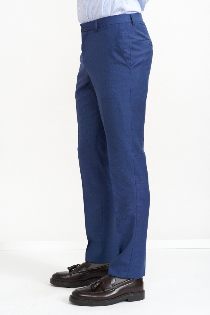 Varteks Plave strukturirane hlače od odijela 100’s - Regular fit