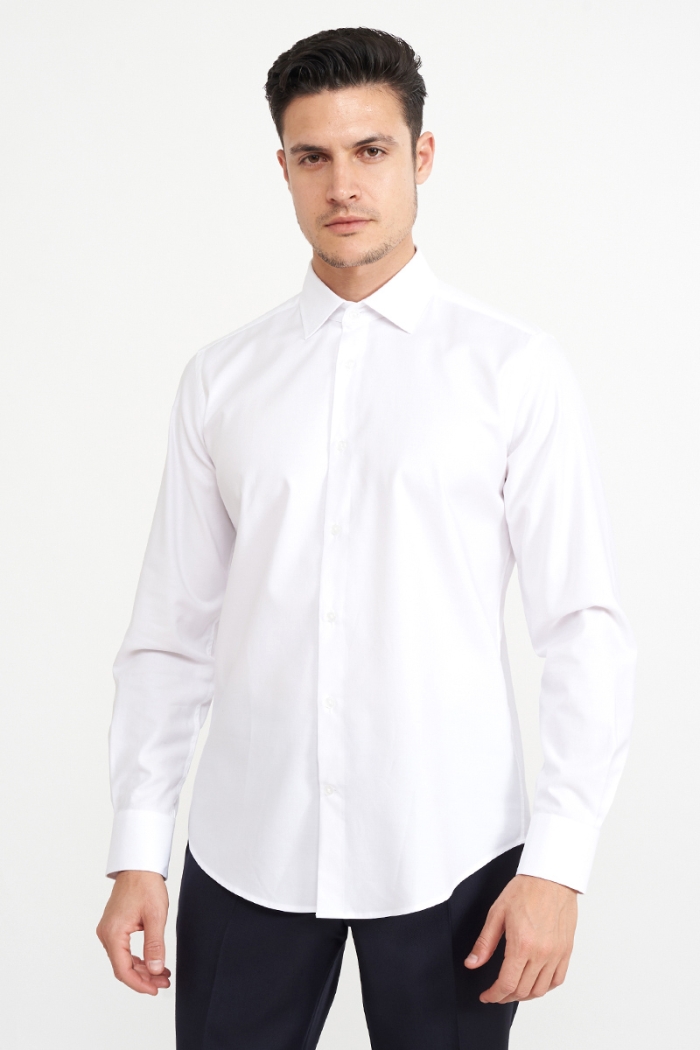 Varteks Bijela pamučna muška košulja - Regular fit